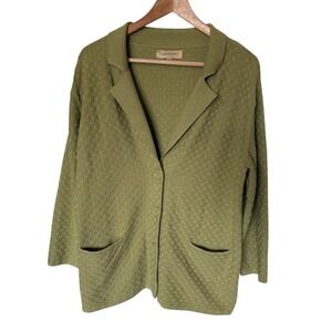 Jones‎ New York Collection Woman Cardigan Sweater Jacket 2X Green grandpacore